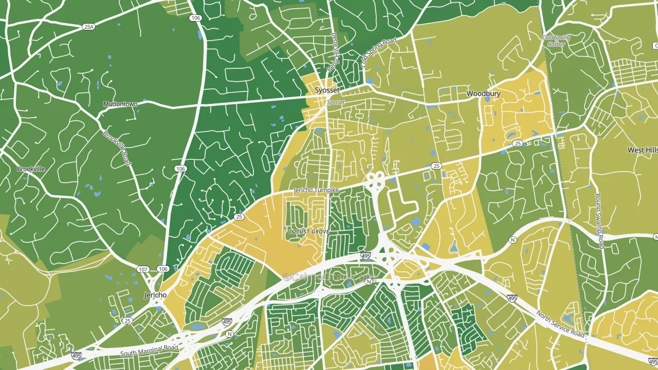 Syosset, NY Map of Vandalism Rates