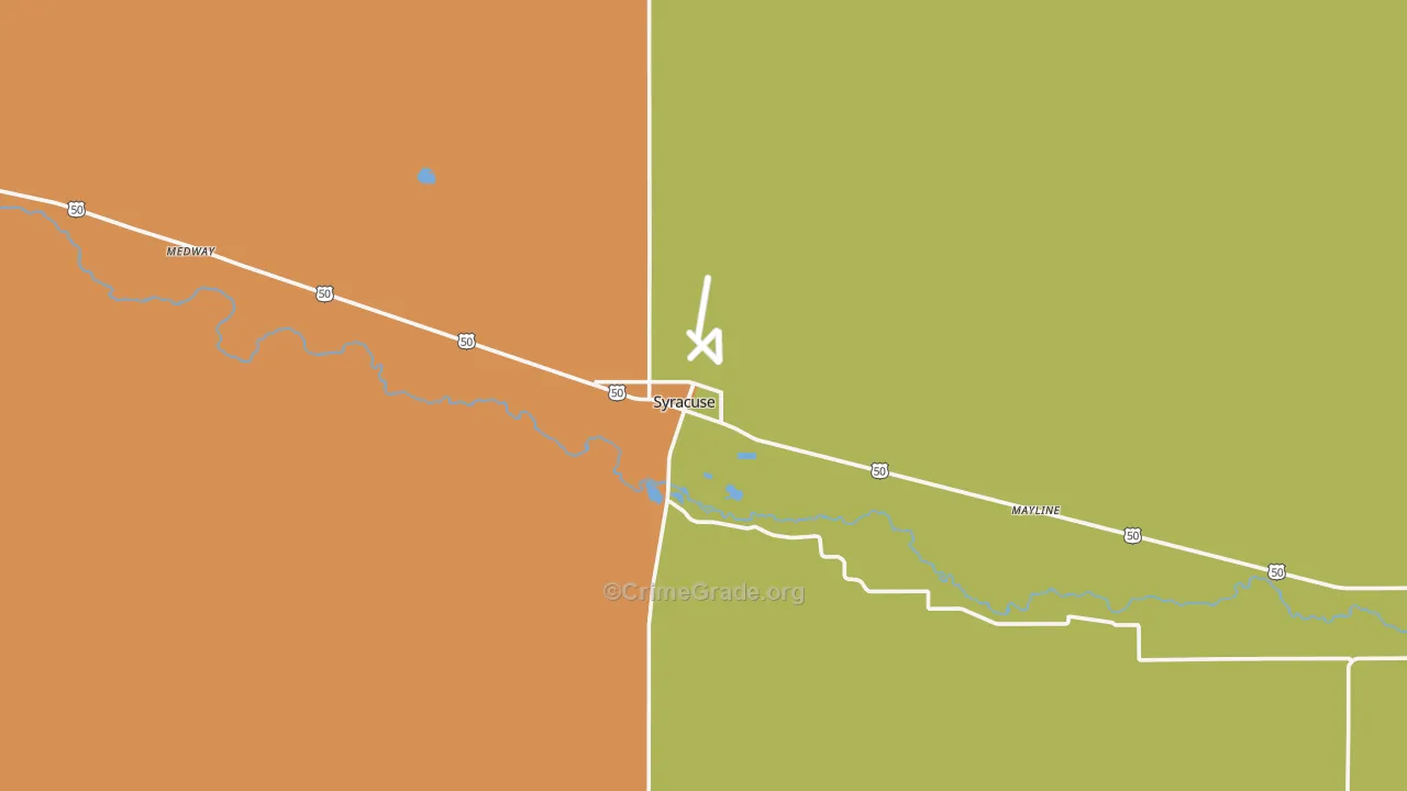 Syracuse, KS Map of Crime Rates