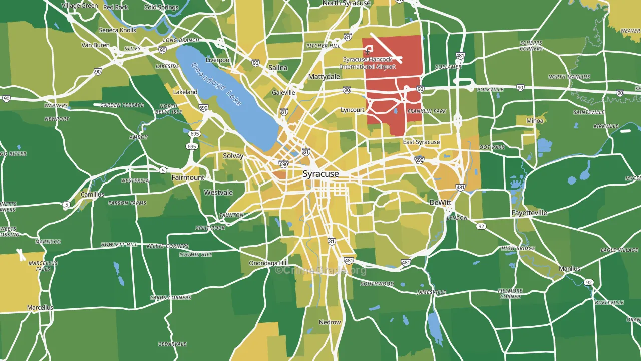 Syracuse, NY Map of Vandalism Rates