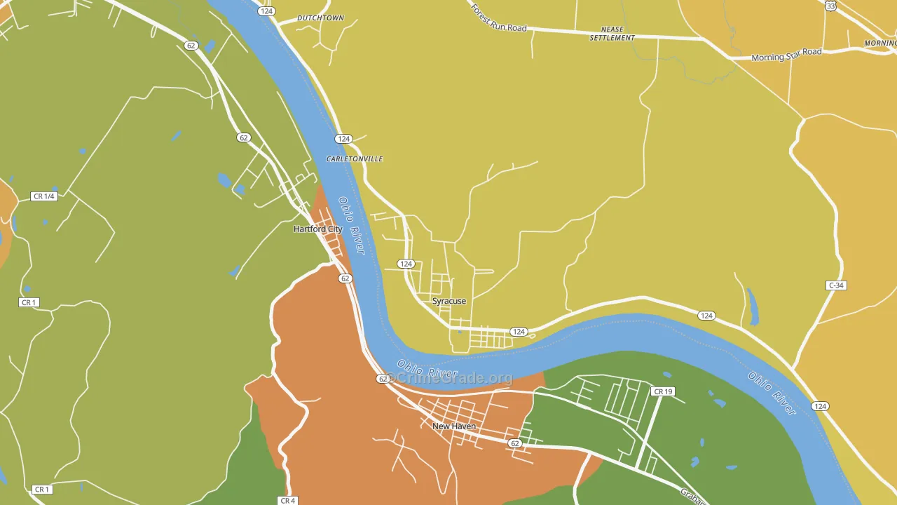 Syracuse, OH Map of Vandalism Rates