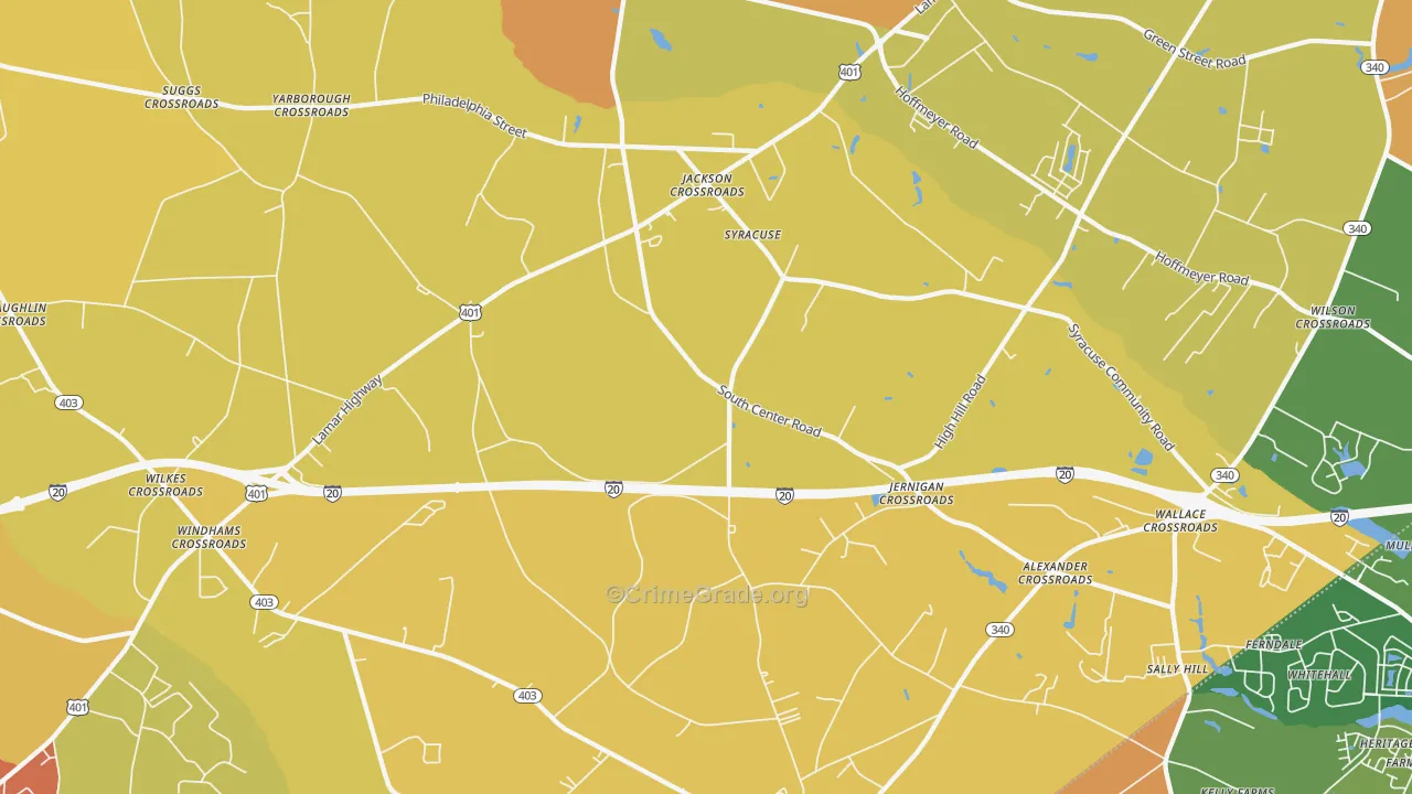 Syracuse, SC Map of Vandalism Rates