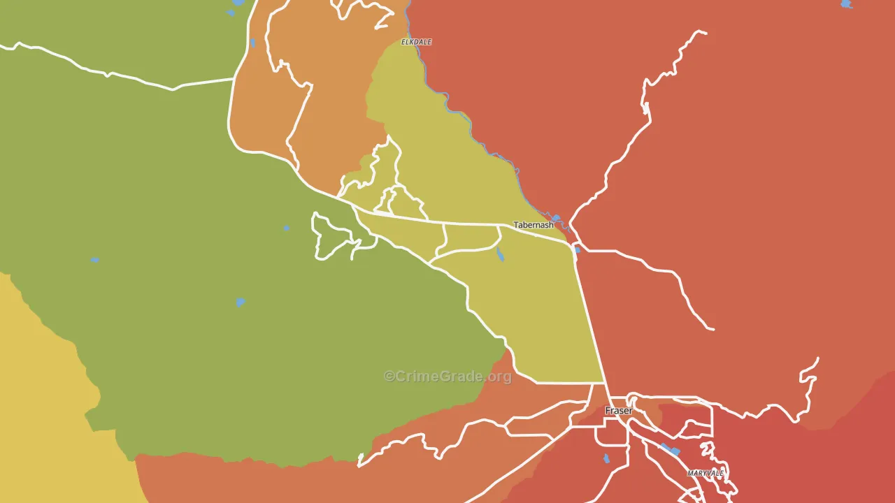 Tabernash, CO Map of Vandalism Rates