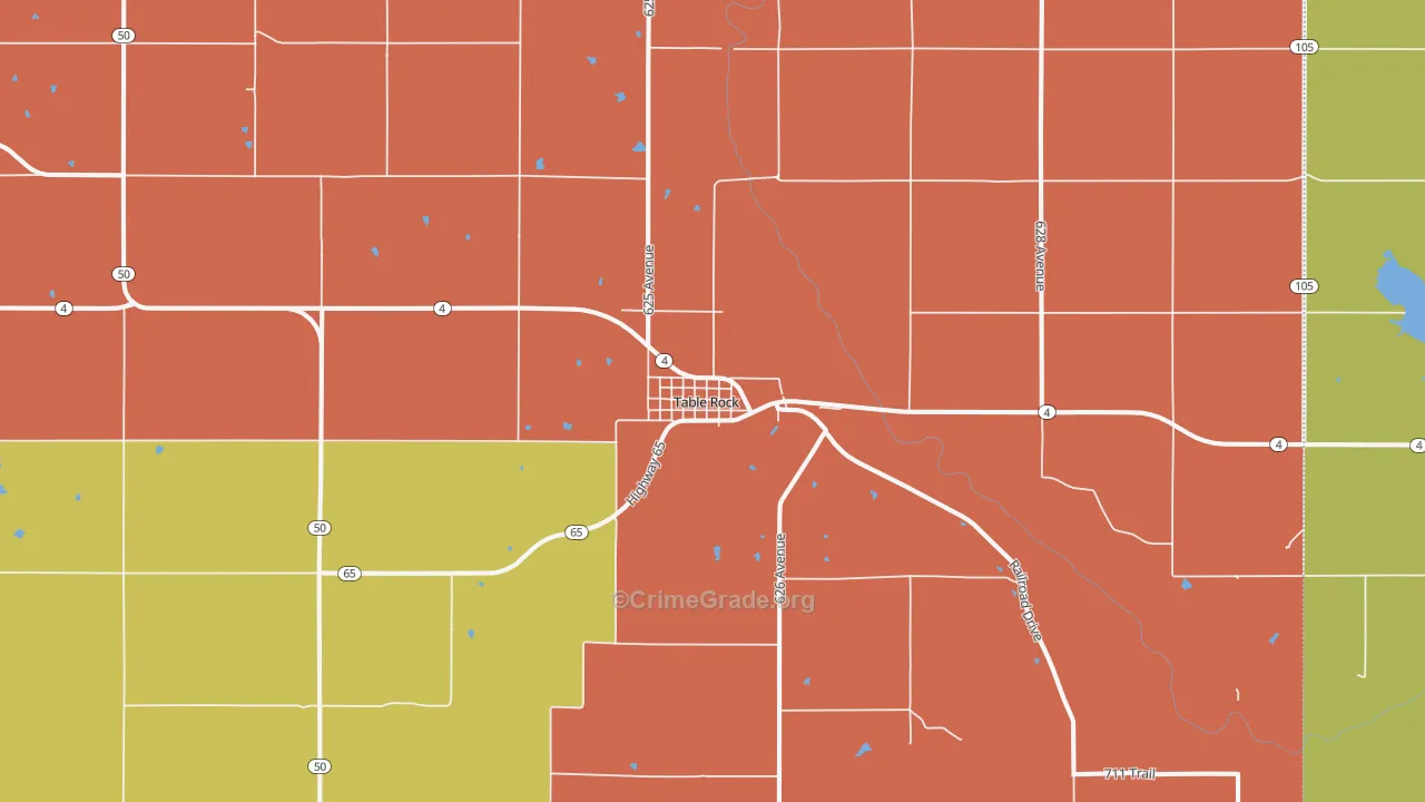 Table Rock, NE Map of Vandalism Rates