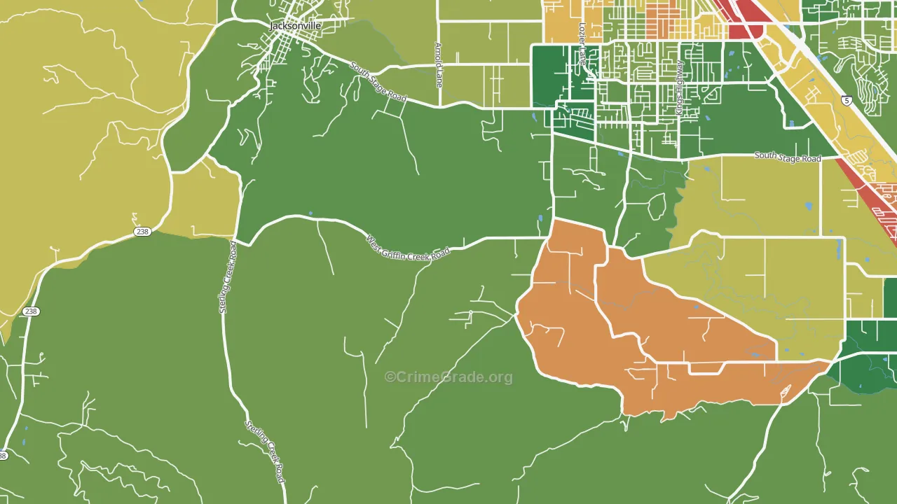 Table Rock, OR Map of Vandalism Rates