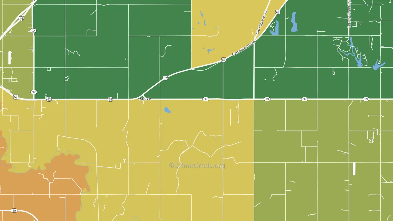 Tabler, OK Map of Vandalism Rates