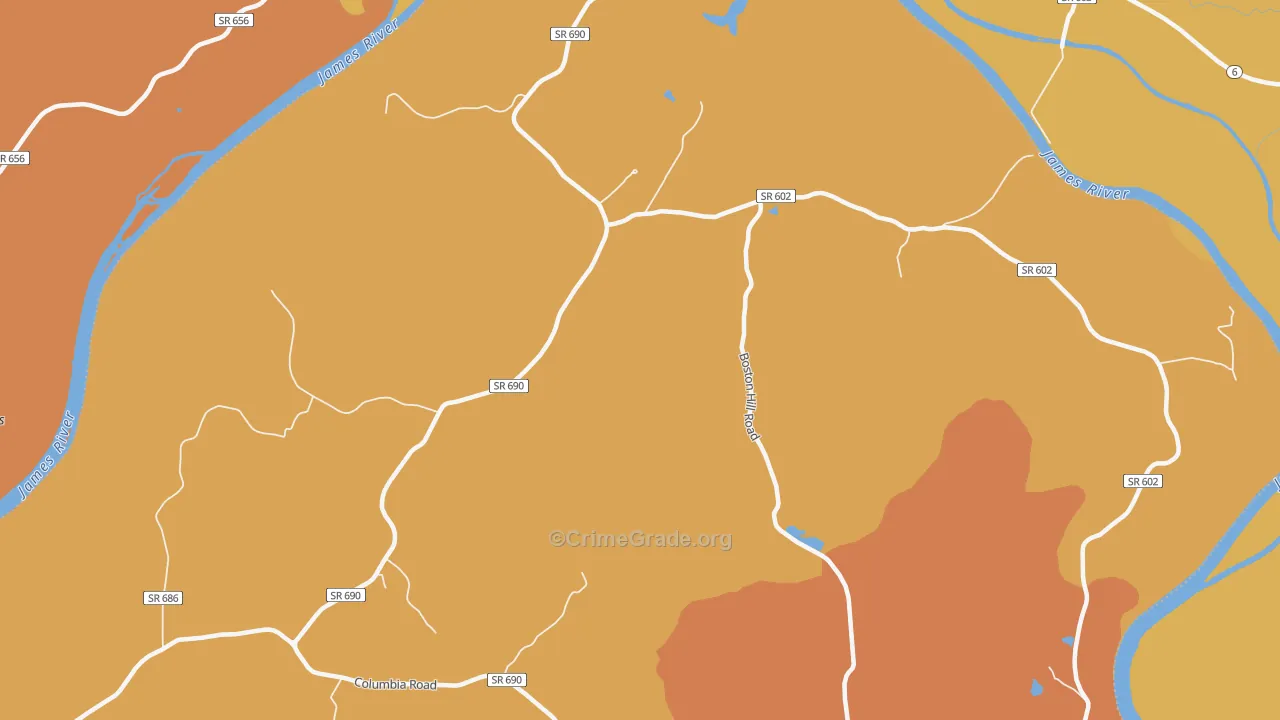 Tabscott, VA Map of Vandalism Rates
