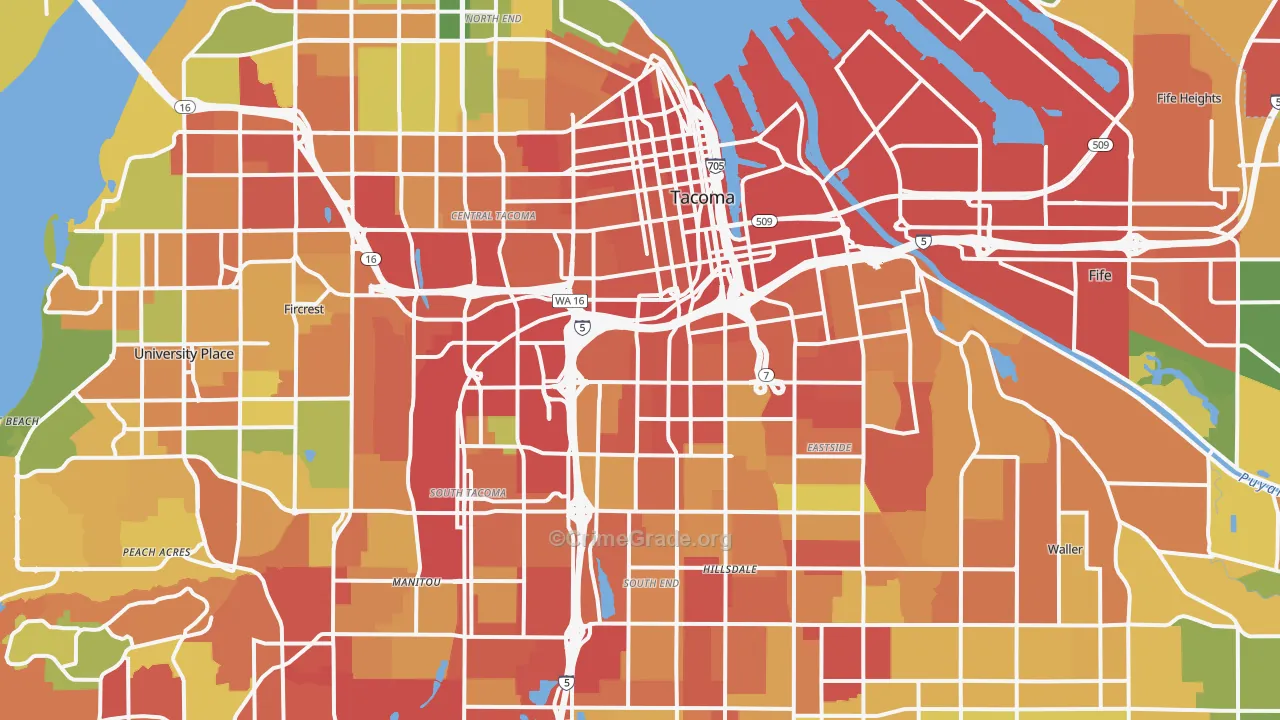 Tacoma, WA Map of Vandalism Rates