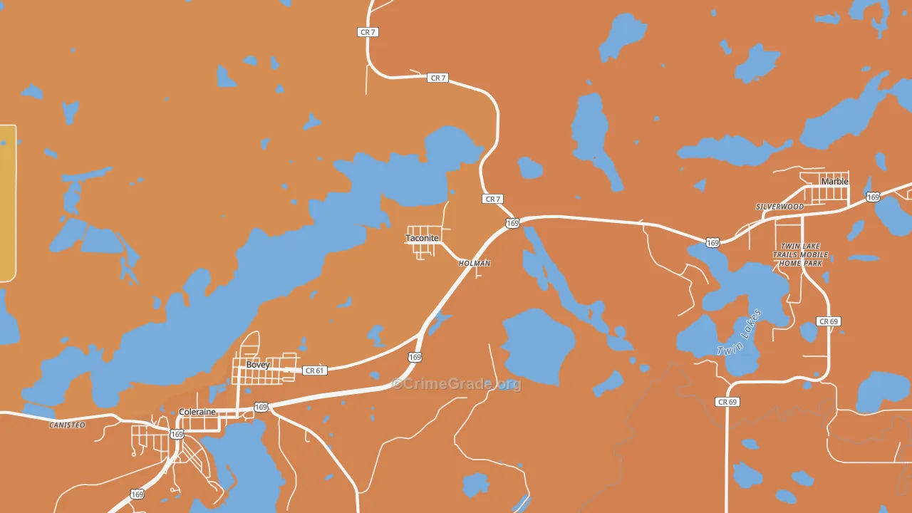 Taconite, MN Map of Vandalism Rates