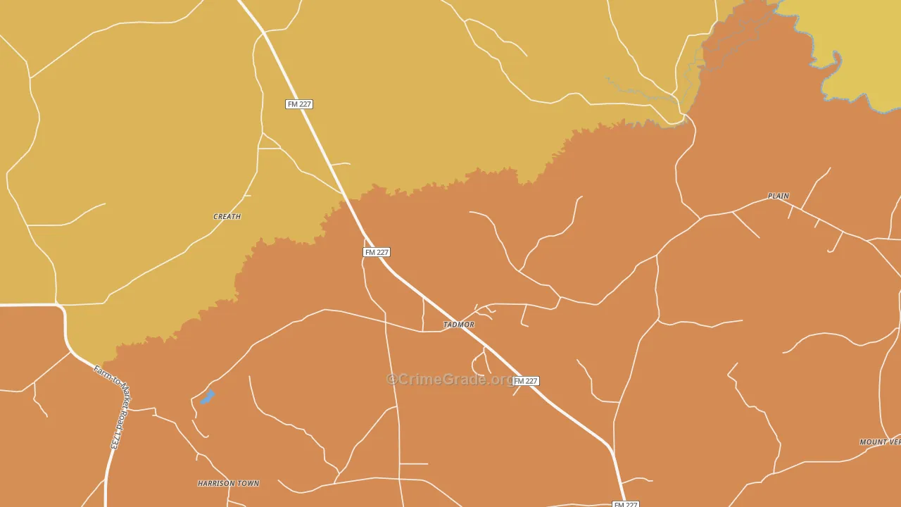 Tadmor, TX Map of Vandalism Rates