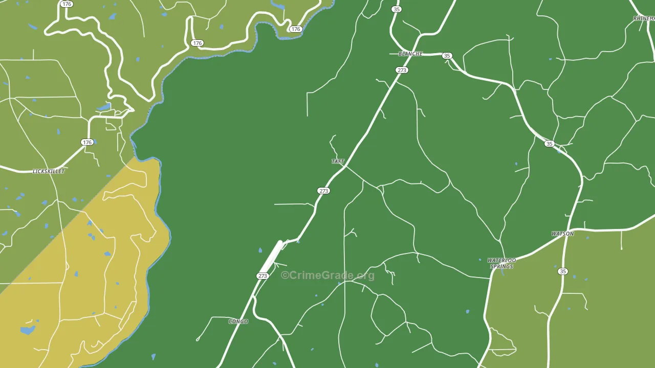 Taff, AL Map of Vandalism Rates