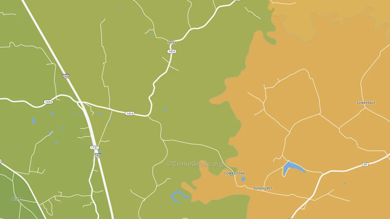 Taffy, KY Map of Vandalism Rates
