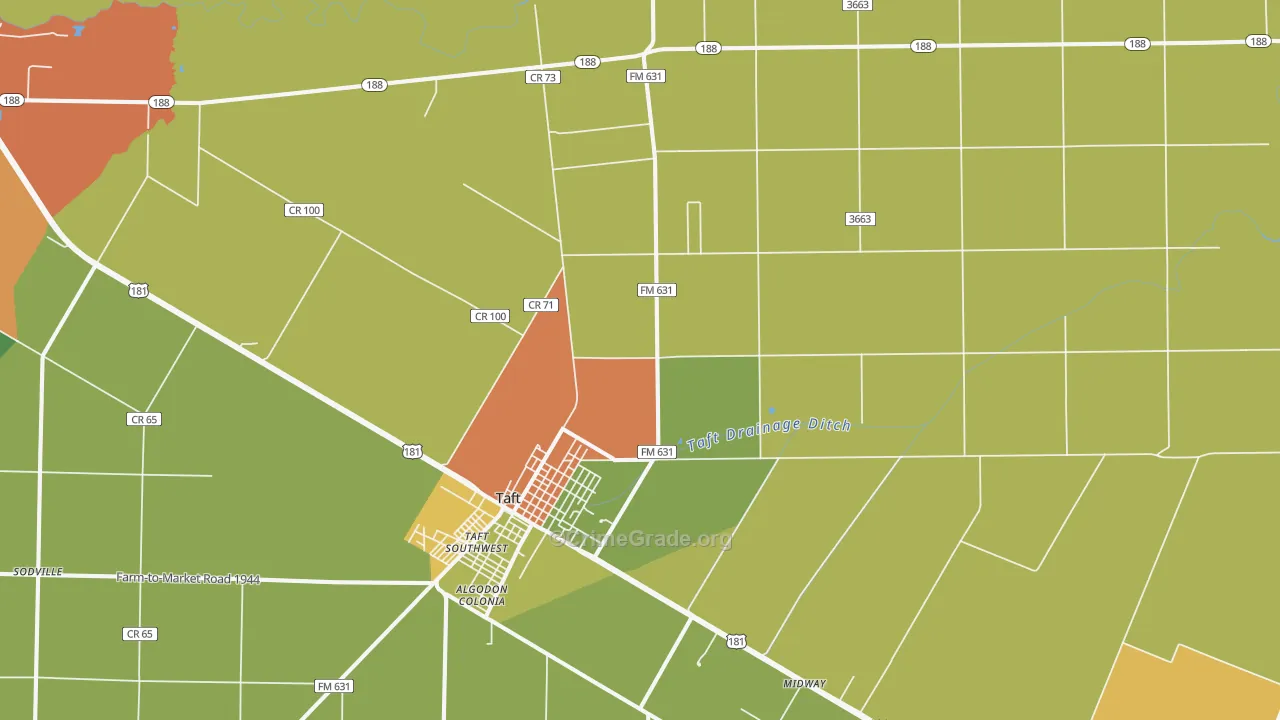 Taft Southwest, TX Map of Vandalism Rates