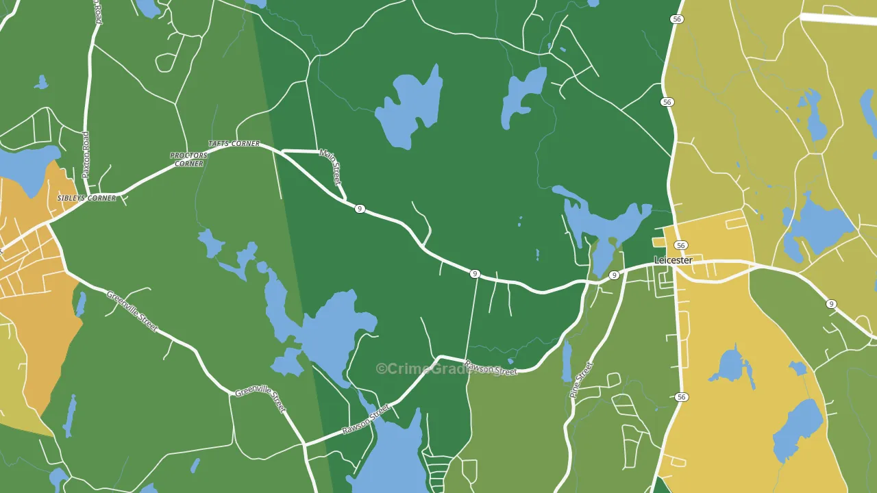 Tafts Corner, MA Map of Vandalism Rates