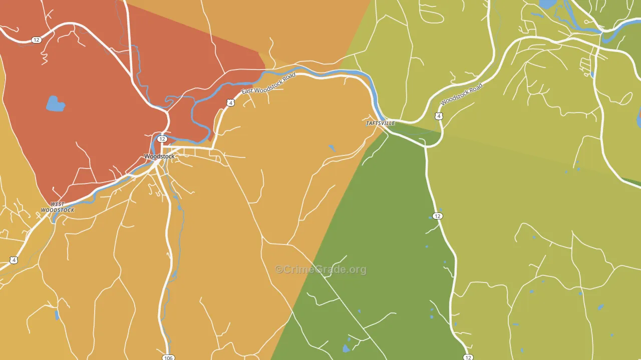 Taftsville, VT Map of Vandalism Rates