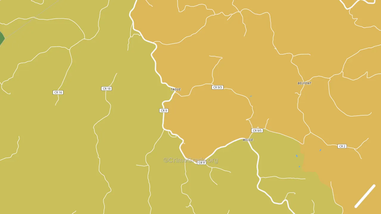 Tague, WV Map of Vandalism Rates