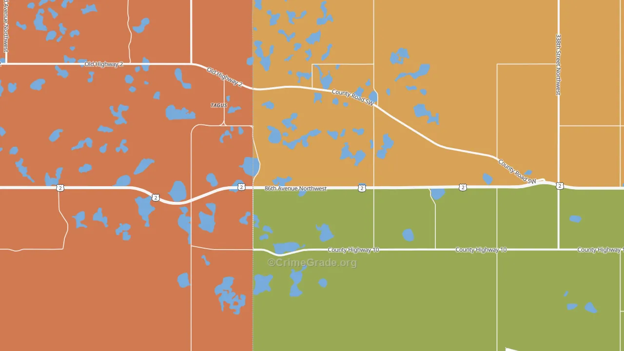 Tagus, ND Map of Vandalism Rates