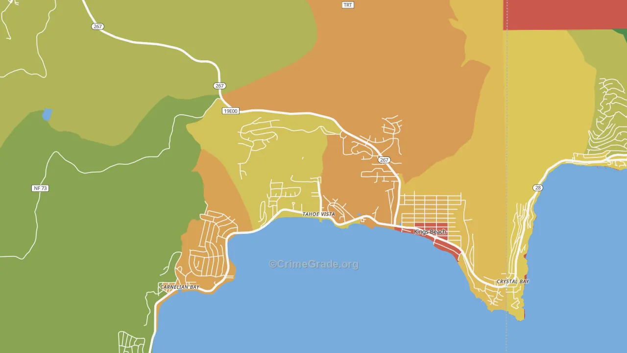 Tahoe Vista, CA Map of Vandalism Rates