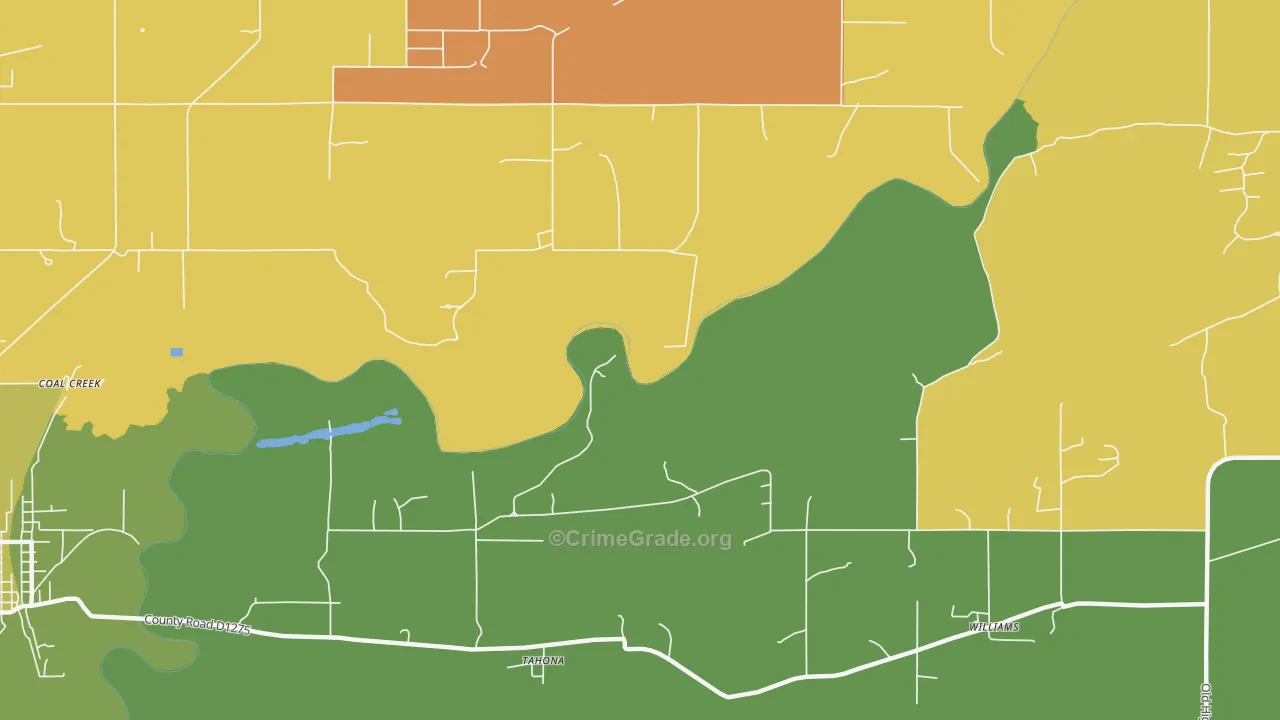 Tahona, OK Map of Vandalism Rates