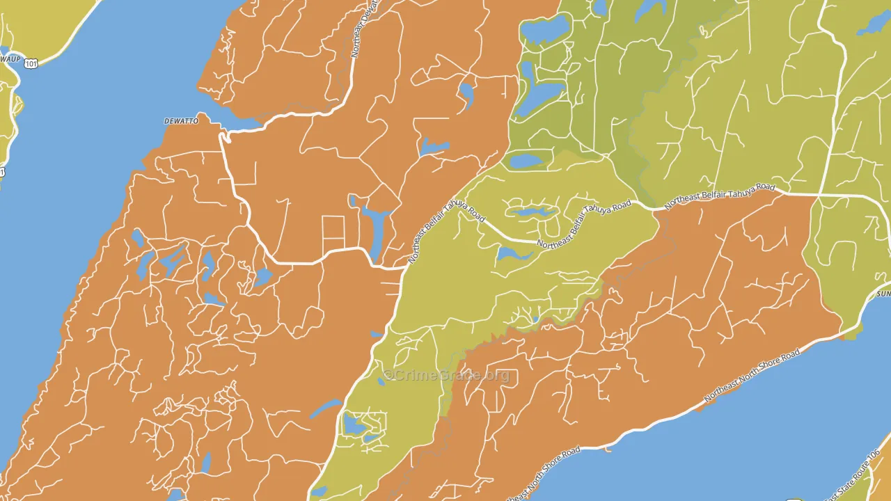 Tahuya, WA Map of Vandalism Rates
