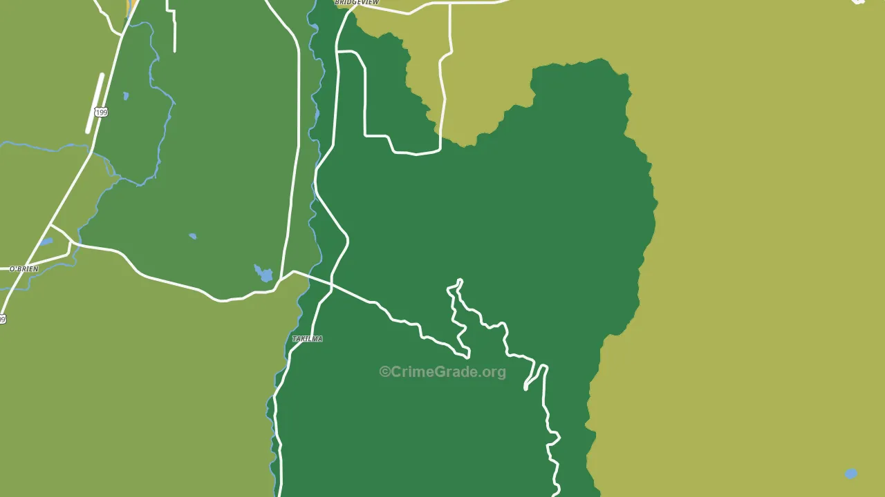 Takilma, OR Map of Vandalism Rates