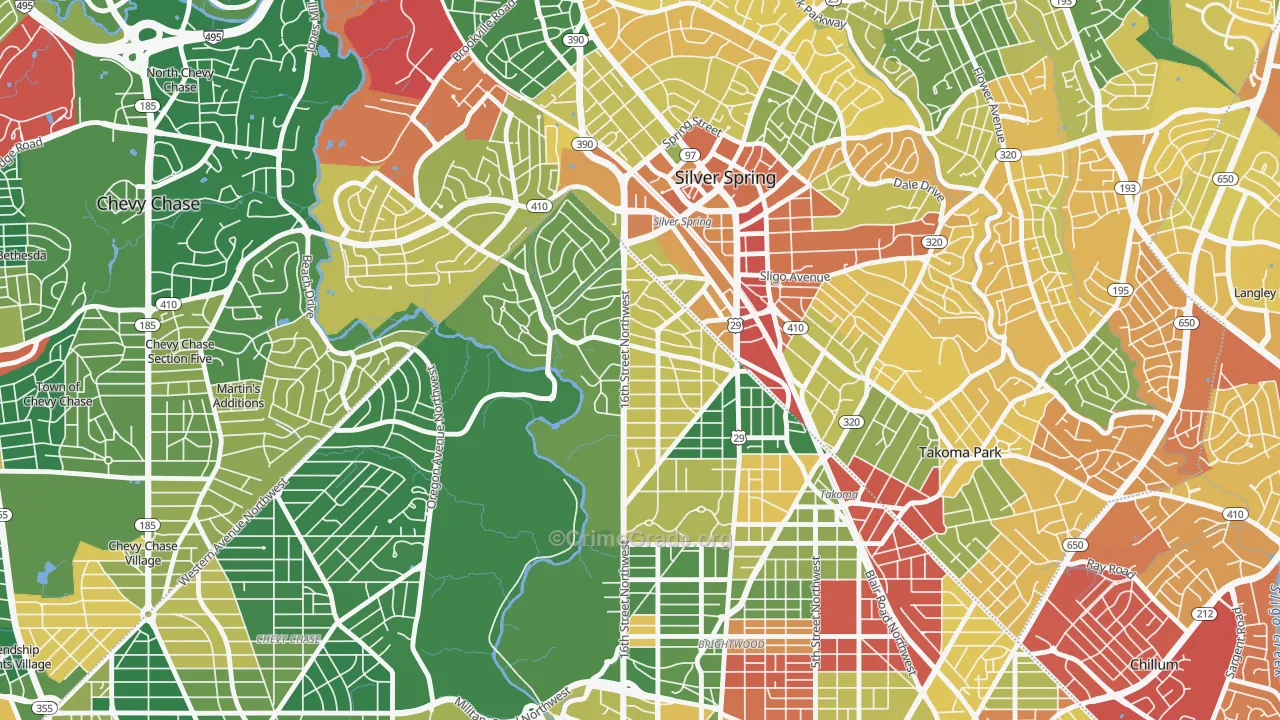 Takoma Park, Washington, DC Map of Vandalism Rates