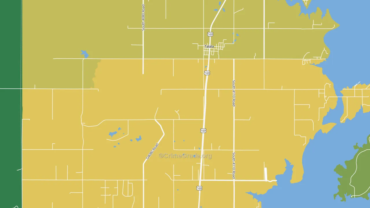 Talala, OK Map of Vandalism Rates