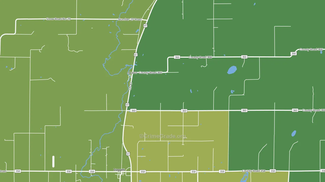 Talbot, MI Map of Vandalism Rates