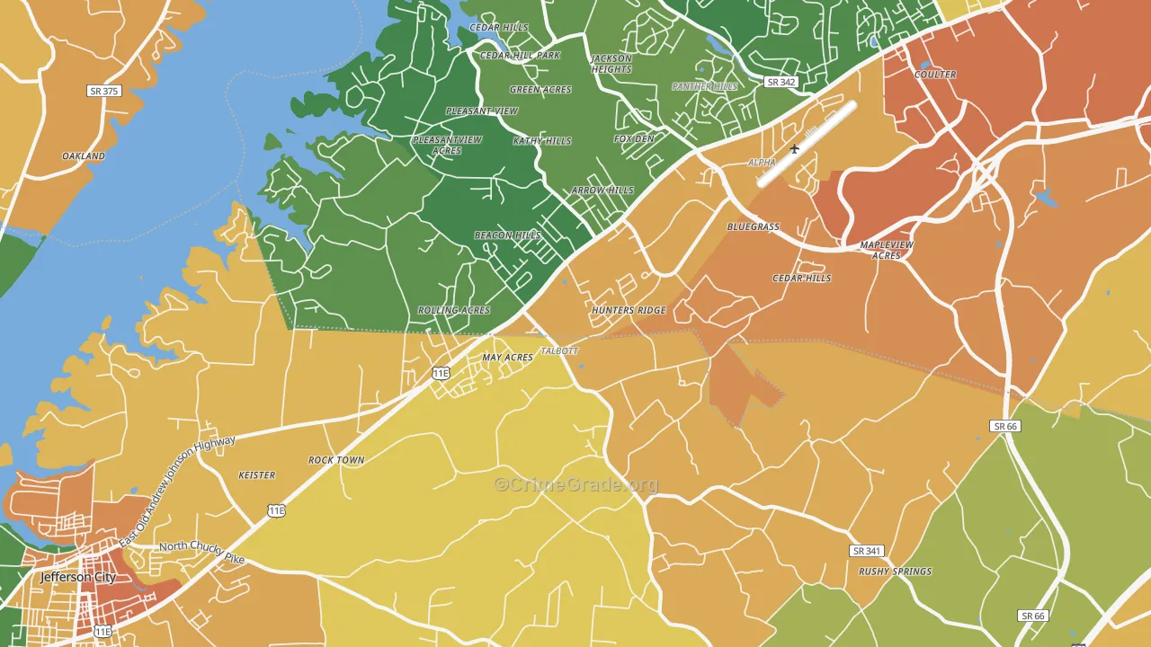 Talbott, TN Map of Vandalism Rates