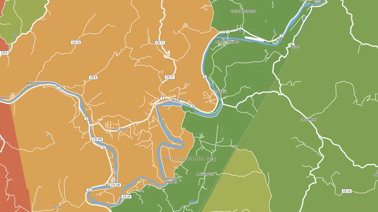 Talcott, WV Map of Vandalism Rates