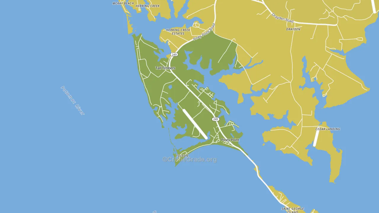 Tall Timbers, MD Map of Vandalism Rates