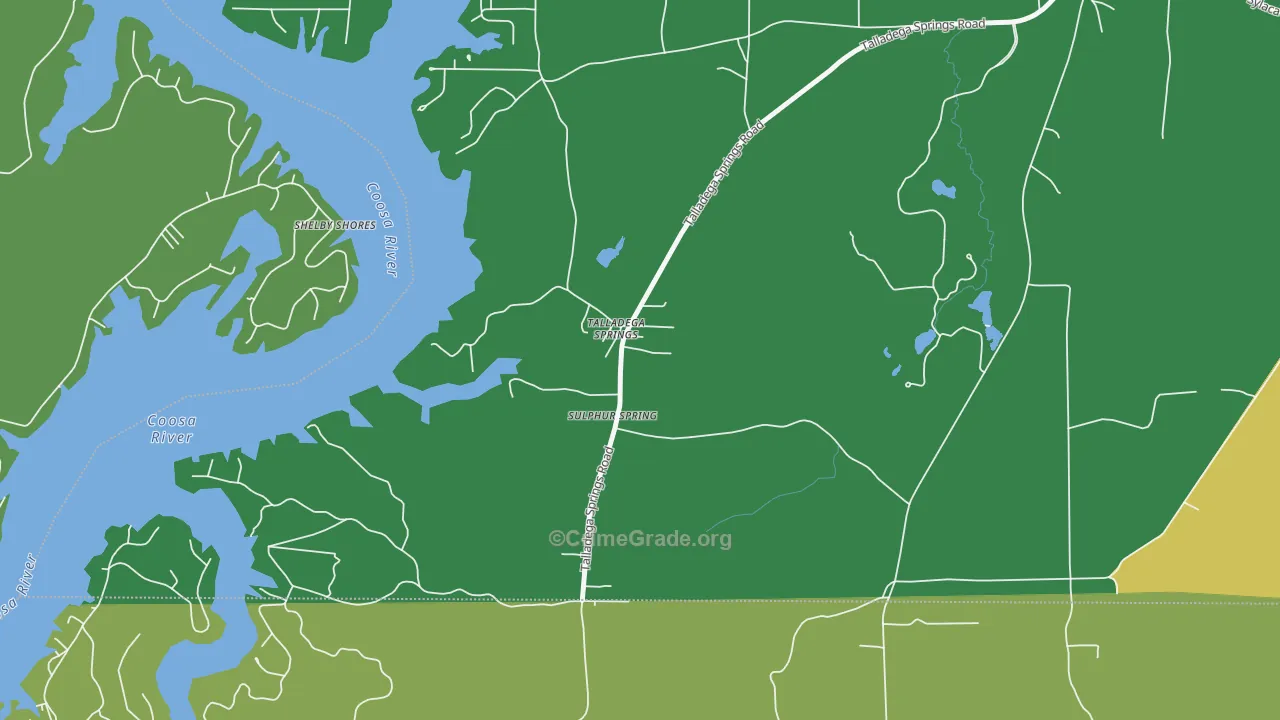 Talladega Springs, AL Map of Vandalism Rates