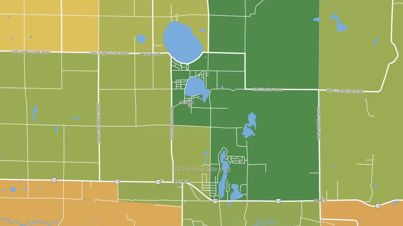 Tallman, MI Map of Vandalism Rates