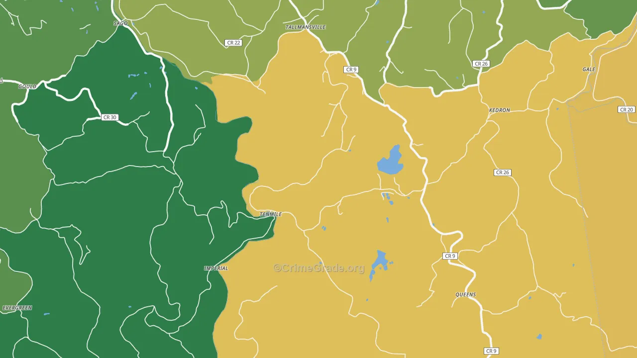 Tallmansville, WV Map of Vandalism Rates