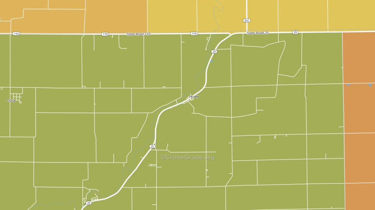 Talma, IN Map of Vandalism Rates