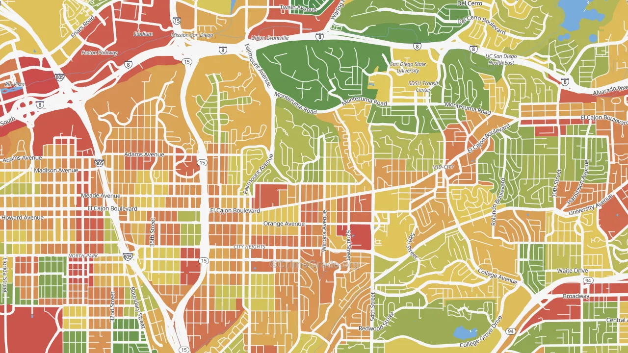 Talmadge, San Diego, CA Map of Vandalism Rates