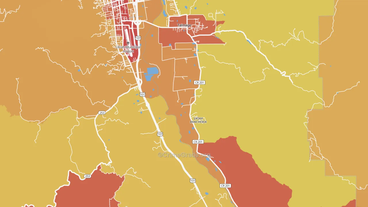 Talmage, CA Map of Vandalism Rates