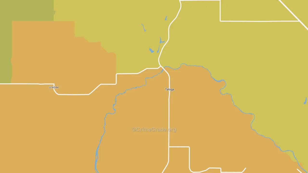 Taloga, OK Map of Vandalism Rates