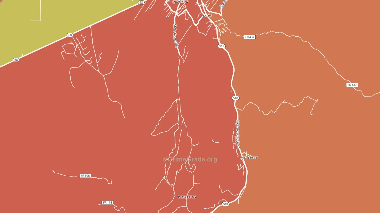 Talpa, NM Map of Vandalism Rates