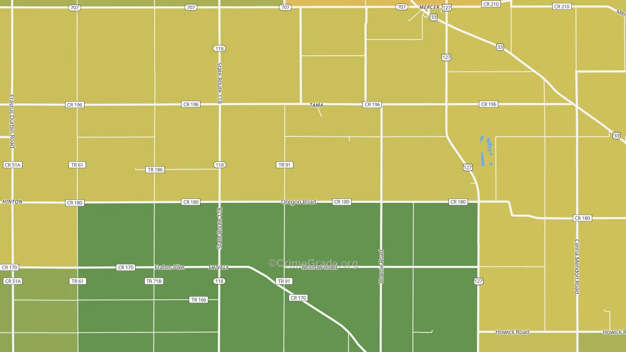 Tama, OH Map of Vandalism Rates