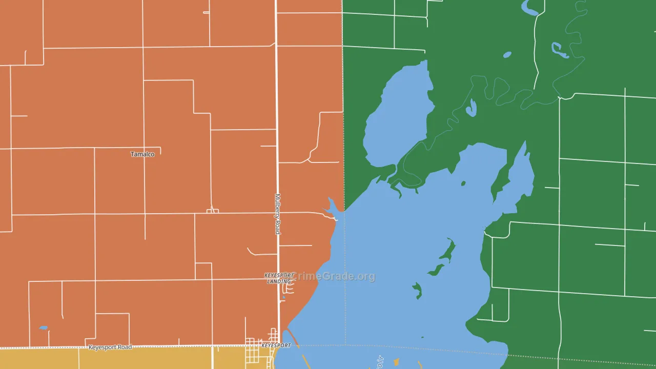 Tamalco, IL Map of Vandalism Rates