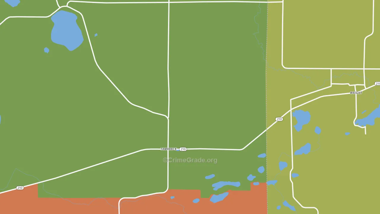 Tamarack, MN Map of Vandalism Rates