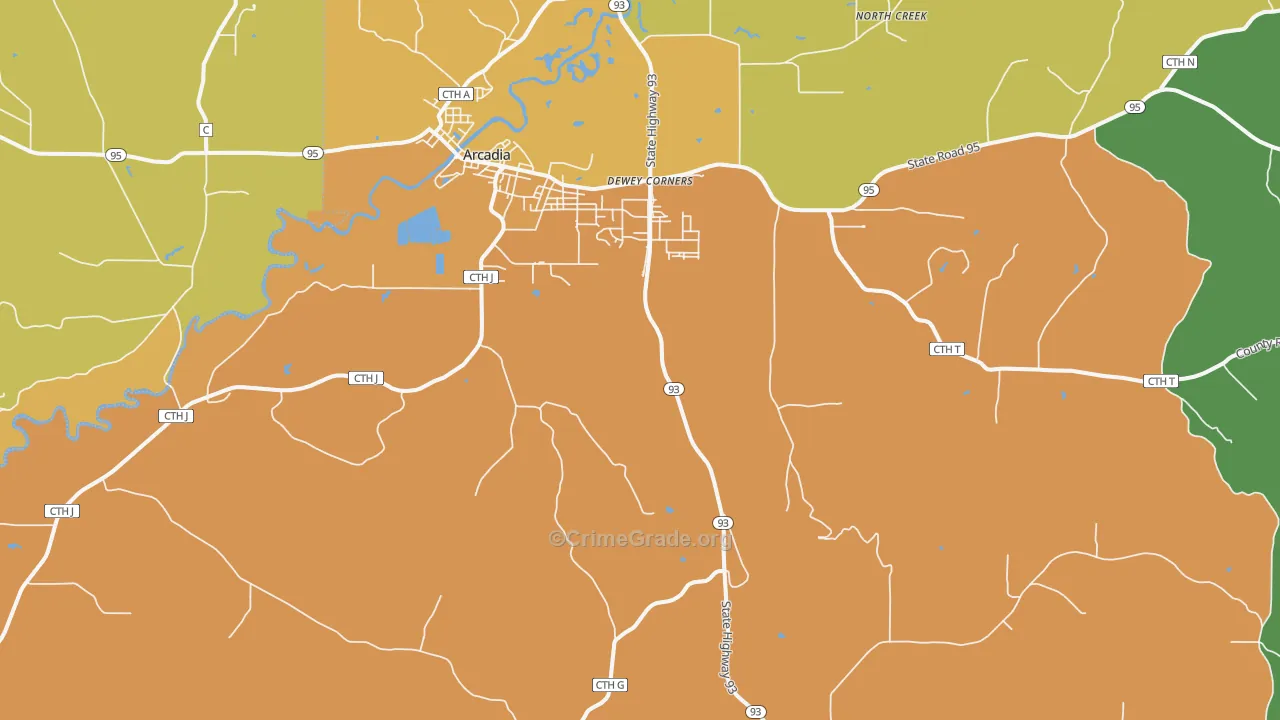 Tamarack, WI Map of Vandalism Rates
