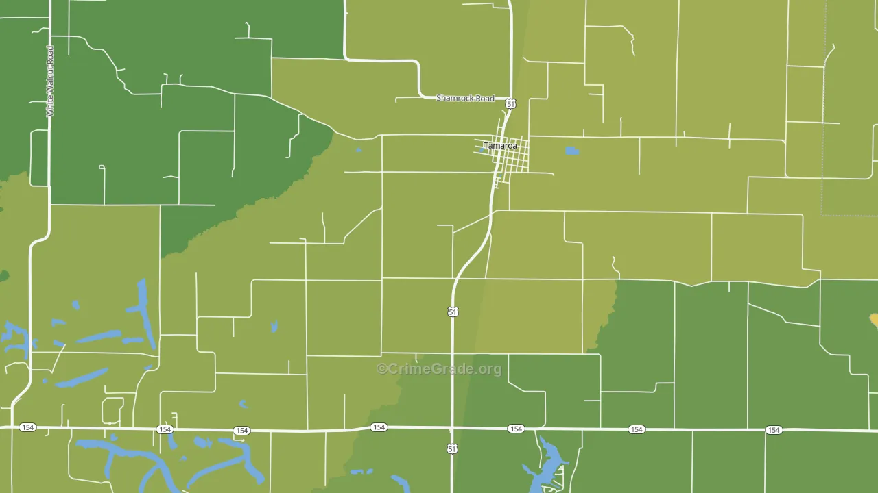 Tamaroa, IL Map of Vandalism Rates