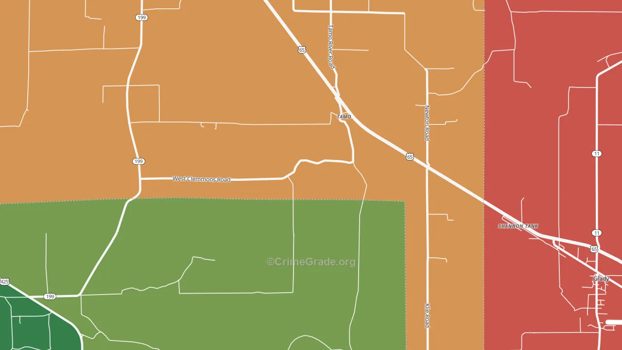 Tamo, AR Map of Vandalism Rates