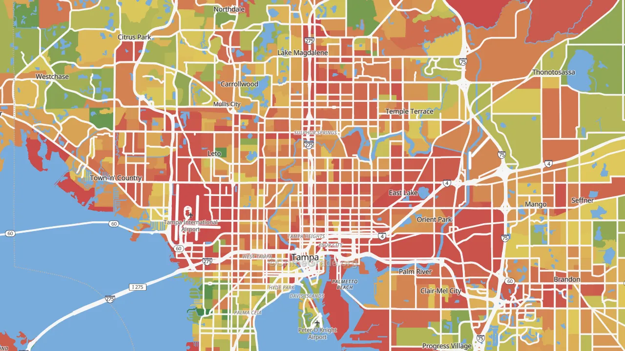 Tampa, FL Map of Vandalism Rates