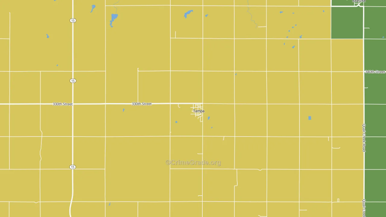 Tampa, KS Map of Vandalism Rates