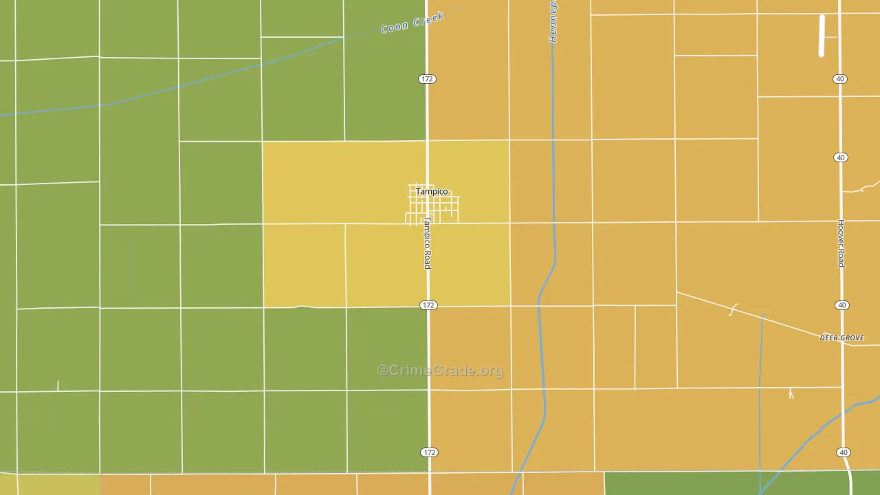 Tampico, IL Map of Vandalism Rates