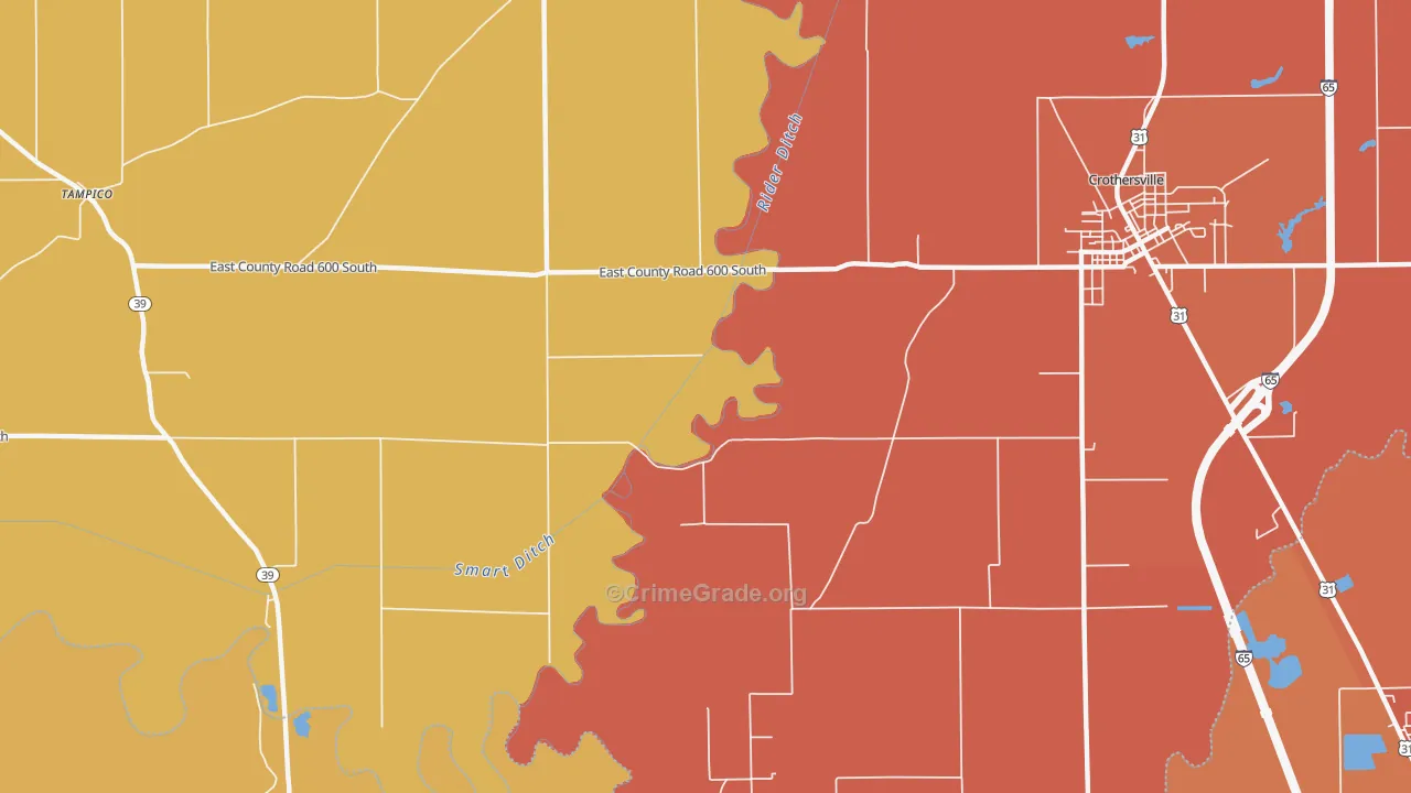 Tampico, IN Map of Vandalism Rates