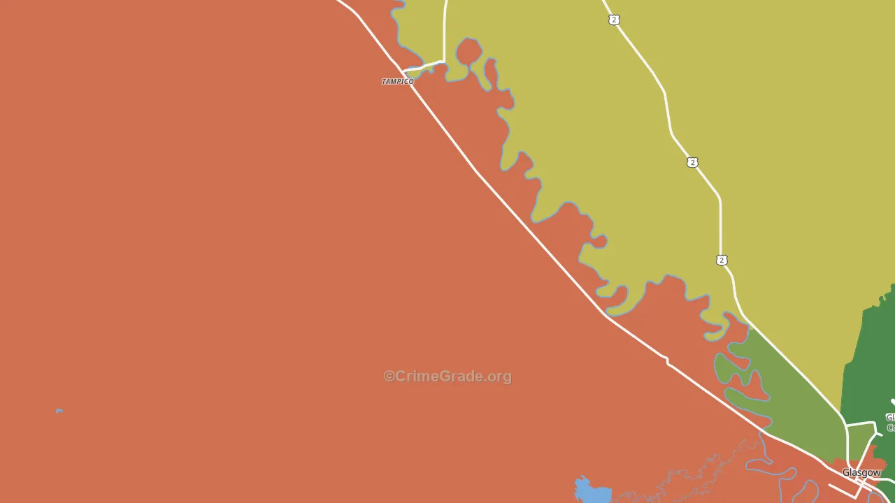 Tampico, MT Map of Vandalism Rates