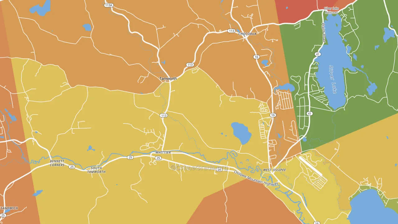 Tamworth, NH Map of Vandalism Rates